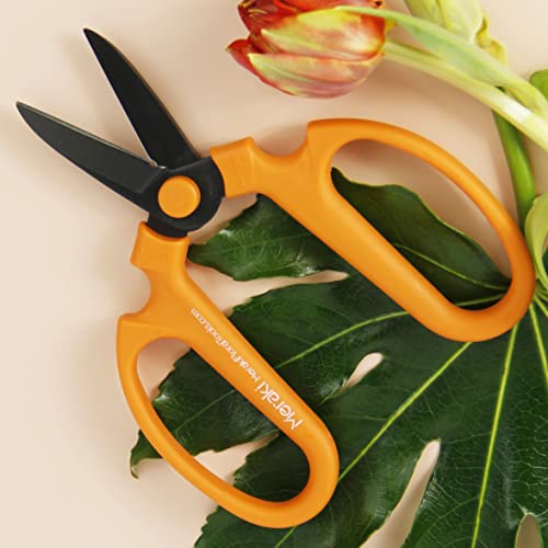 Flower Scissors With Black Carbon Steel Blades 7.0 Inch, Ornithogalum (Orange) - style: 7.0 Inch Orange