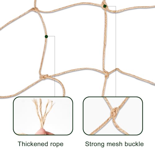 Jute Trellis Netting - Jute Netting for Garden, Heavy Duty Plant Support Netting for Climbing Plants, Cucumber, Vine, Fruits & Vegetables, Climbing Vining Plants (3.3 Ft X 6.6 Ft, 5.9 Inch Squares) - size: 1X2M 15CM