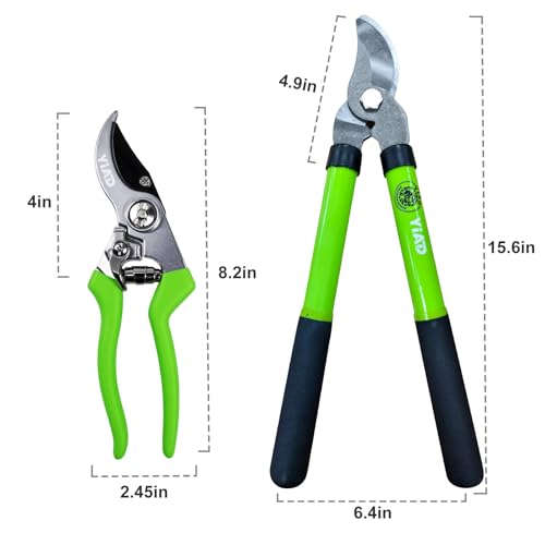 YIAD High Carbon Steel Pruning Shears Loppers Set, Bypass Garden Clipper - style: Traditional