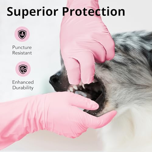 SwiftGrip Disposable Nitrile Dishwashing Gloves, Extended 12 Inches Cuff, 6-mil, Cherry Blossom Cleaning Gloves, Latex-Free - size: Small