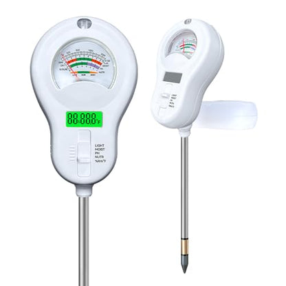 LSENLTY 6-in-1 Soil Moisture Meter, Measures Soil Moisture,Light Intensity, Ambient Humidity, Ambient Temperature, Soil pH, and Soil Fertility. Suitable for Horticulture, lawns, and Agriculture