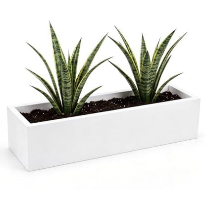 Novabright 24 Inch Wood Window Planter Box with L-Bracket,White