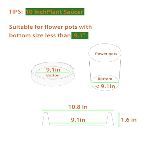 Plant Saucer Tray for Ceramic Plastic Pots, 10 inch Plant Saucers for Indoors, Pot Saucers Trays, Bird Bath Bowls, Flower Planter Water Drip Trays for Pots Base (10", Blue) - color: Dark Blue, size: 10" (2 Pack)