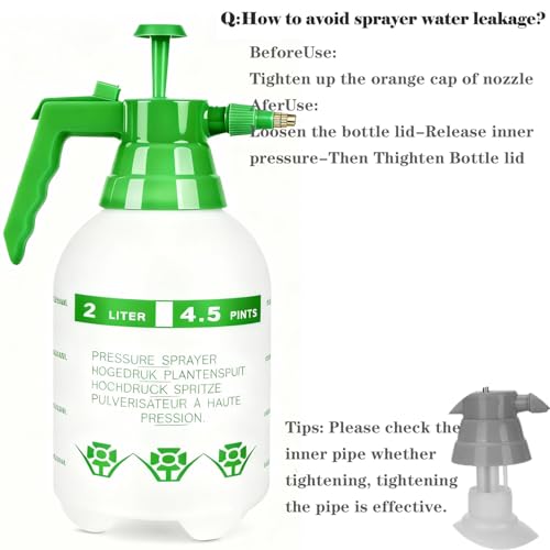 3 Pcs 1/2 Gallon Pump Sprayer Plastic, Handheld Pressure Sprayer, Garden Pump Sprayer Bottle with Adjustable Nozzle for Plants, Cleaning, Household Tasks, (Green) - color: Green