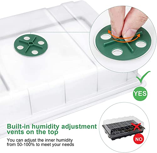 MIXC 5 Pack Seed Starter Tray, 200Cell Mini Propagator Greenhouse Grow Kit - color: Green, size: 40-Cell 5-Pack