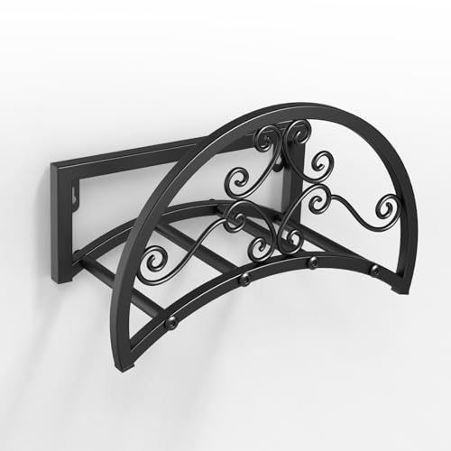OLV Garden Hose Holder, Heavy Duty Water Hose Holder Wall Mount Holds 125-ft Water Pipe, Decorative Detachable Metal Hose Hanger Storage Organizer Reel Rack for Outside Lawn Yard Farm, Black - size: 1 Pack