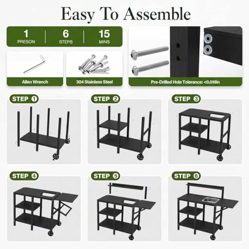 YEFU Potting Bench with Sink, All-Weather Resistant,Black - color: Black, size: Premium