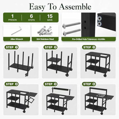 YEFU Potting Bench with Sink, All-Weather Resistant,Black - color: Black, size: Premium