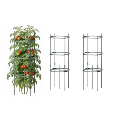 Vego Garden Tomato Cage Tomato Tower 3 Tier for Garden & Pots, Rust-Resistant Tomato Stakes Heavy Gauge Plant Cage Trellis Support for Climbing Vegetables Plants - size: 3 Tier