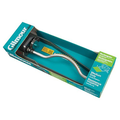 Gilmour 3600 Sq Ft Adjustable Rectangular Lawn Sprinkler, Oscillating, Large Area Coverage, For Lawn and Garden, Gray