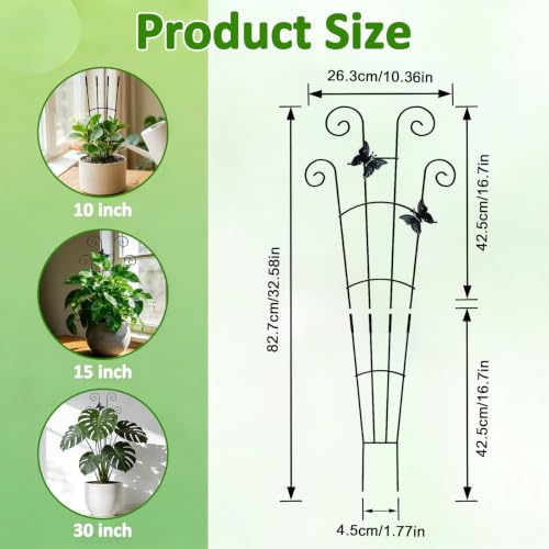 Monstera Plant Support - 32.6 Inch Tall Trellis with 2 Pack Plant Stakes for Your Large Climbing Monstera Deliciosa | Indoor Plant Climbing Frame for Potted Growth - size: 2-Pack Butterfly Plant Support