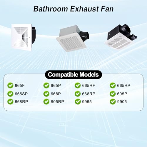 S97017646 Bathroom Exhaust Fan Motor (Model S99080592) & Blower Wheel Assembly – Quiet, High-Performance – Compatible with 605P, 665P, 665SP, 665RP, 665F, 665RF, 668P, 668RP, 9965, 9905, 605RP