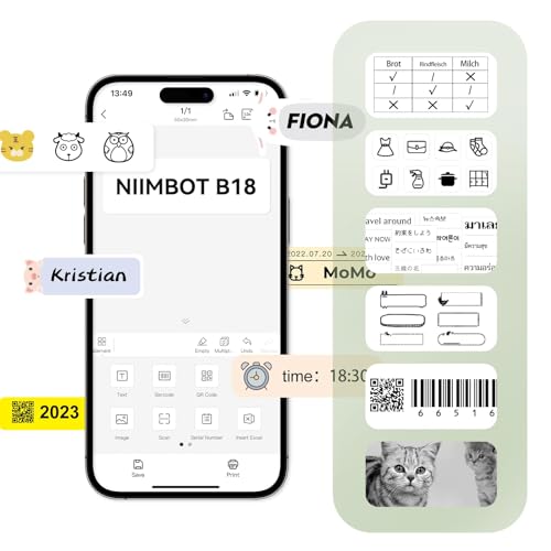 NIIMBOT Thermal Transfer Labels 0.55''x1.18'' for N1(B18) Label Maker - color: 0.55''×1.18''-white