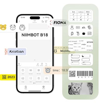 NIIMBOT Thermal Transfer Labels 0.55''x1.18'' for N1(B18) Label Maker - color: 0.55''×1.18''-white
