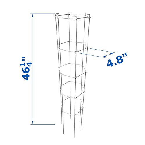 46 Inch Height 3PCS Galvanized Hexagon Folding Tomato Cage,Climbing Plant Support Tower Vegetable Stake Trellis - size: 46in Hex-Galvanized-3Pack