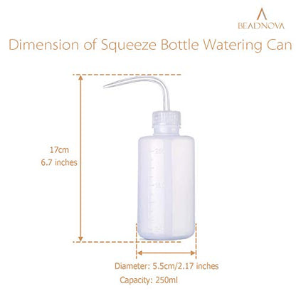 BEADNOVA Squeeze Plant Watering Bottle 250ml 8oz Small Wash Bottle Squeeze Plastic Watering Can for Indoor Plants Succulents (1pc) - color: 250ml