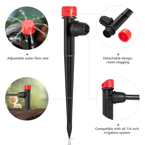 Drip Irrigation Emitters for 1/4" Tubing: 25pcs Drippers with Lock Barbed - size: 25pcs Drip Emitters with Lock Barbed