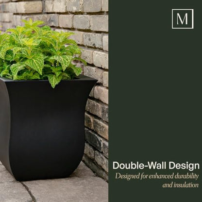 Mayne 5873-NB Polyethylene Planter, Neptune Blue 16x16 - color: Neptune Blue