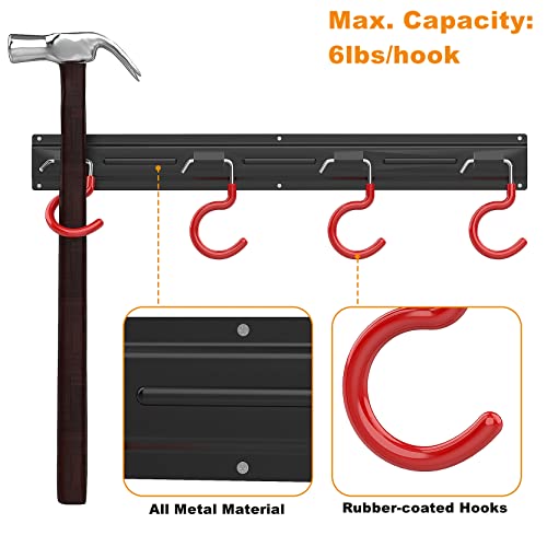 WALMANN All Metal 64 inch Wall Mount Garden Tool Organizer for Garage