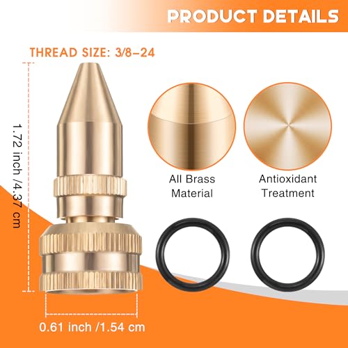 Feekoon 2 Pack Brass Adjustable Nozzle Replacement Compatible with Roundup 181331, All Brass Screw on Cone Nozzle Repair Kit having Gaskets Compatible with Scotts, Roundup, Smith Lawn, Garden Sprayer