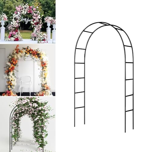 Metal Pergola Arbor, Heavy Duty Reinforced Thick Iron Pipe for Enhanced Stability, Freely Assemble into 2 Sizes, Garden Arch for Climbing Plants, Wedding Decor & Bridal Party Backdrop, 1 Pack
