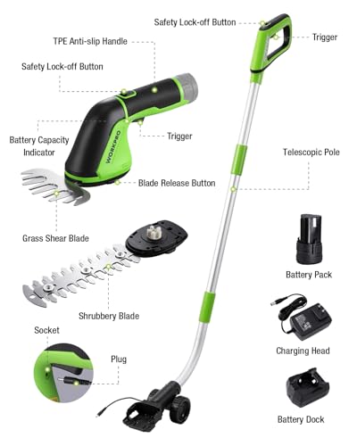 WORKPRO 12V Cordless Grass Shear & Hedge Trimmer