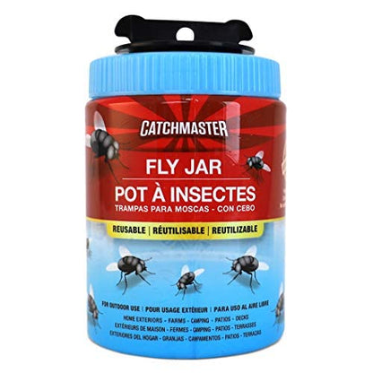 Catchmaster Outdoor Fly Trap Bundle, Giant Fly Glue Trap 3-Pack & Outdoor Fly Jar, for Garage, Backyard, Pool, Patio & Camping