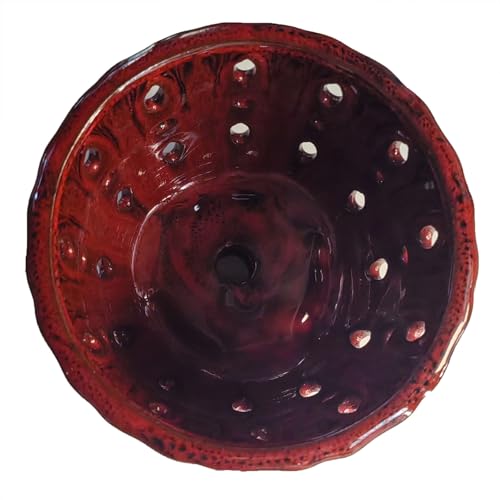 Ceramic Orchid Pot with Drainage Hole 6'' Orchid Planter (Red) - color: Red