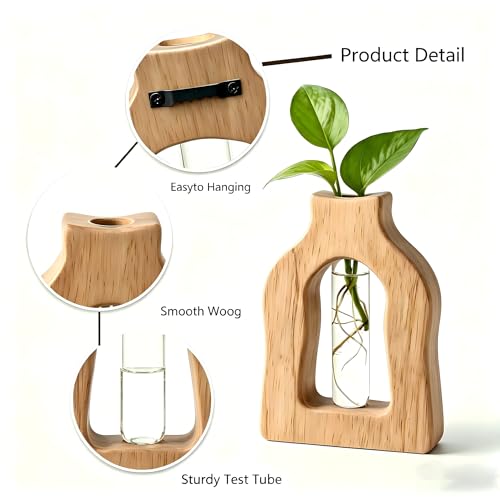 Plant Propagation Station Hanging Stand with Vases - color: 1