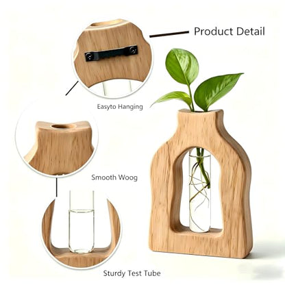 Plant Propagation Station Hanging Stand with Vases - color: 1