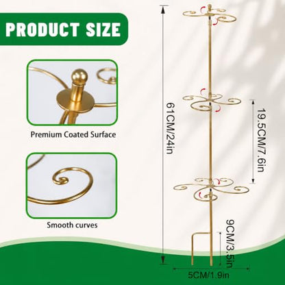 24 Inch Plant Stem Support Stakes for Monstera & Climbing Plants - color: Gold