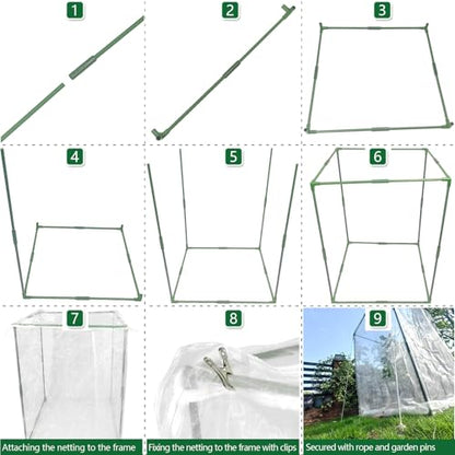 2 Sets 34"x34"x50" Ultra Fine Mesh Garden Netting with Frame Insect Barrier - size: 34x34x50"