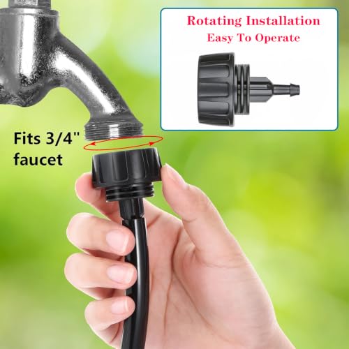QRITY 1Pcs 3/4" to 1/4" Irrigation Adapter, US Standard Faucet Connectors - size: B