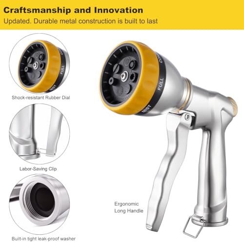 FANHAO Metal Garden Hose N2311231 Adjustable Spray Patterns