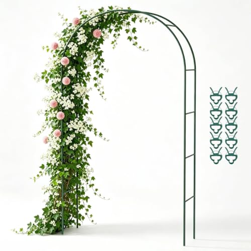 Metal Garden Arch Trellis for Climbing Plants Outdoor, Garden Arbors and Arches, Wedding Arch Frame Archway, Christmas Party Decoration - style: 12.5mm tube