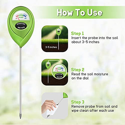 iPower Soil Moisture Meter for Plant Water Test Hygrometer Monitor for Garden, Lawn, Farm, Indoor and Outdoor Use, Green - size: Rod, style: 1 Pack