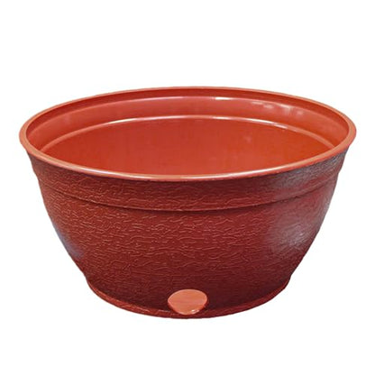 EMSCO Expandable Hose Hider – Expandable Hose Storage Pot – Rustic Terra Cotta - size: 14 x 7 inches