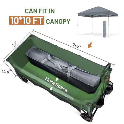 Timber Ridge 51.2'' Extended Collapsible Wagon Cart Foldable - color: Gray, size: 400L