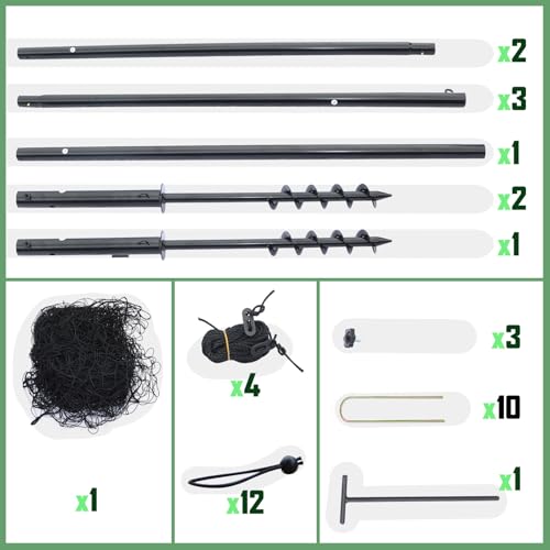 Ball Stop System - Soccer Backstop Net, Heavy Duty, High Impact, Practice Barrier - size: Socketed - 4 inch Net, style: 30FT X 10FT