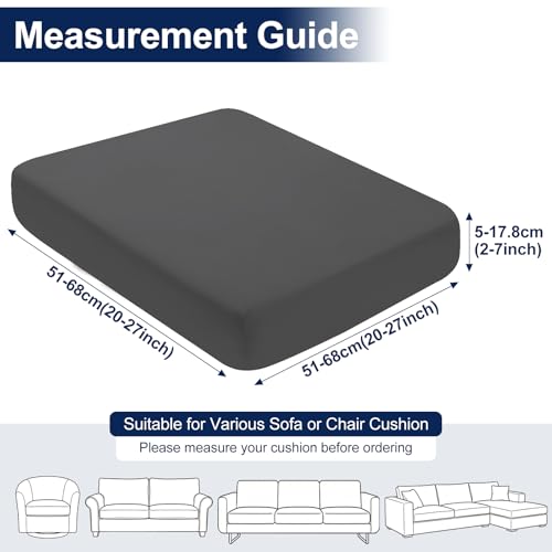 Smiry Waterproof Patio Cushion Covers, Stretch Outdoor Furniture Covers - color: Dark Grey, size: 4PCS