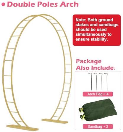 Queension Extra Large Wedding Arch for Ceremony 8.5Ft Wide 7.4Ft High,Gold - color: Gold, size: 7.4FT