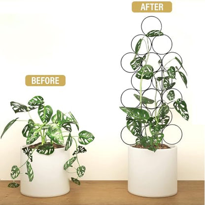 14.2 Inch Trellis for Potted Plants, 3 Pack Metal Plant Trellis Indoor - color: 3 pack black