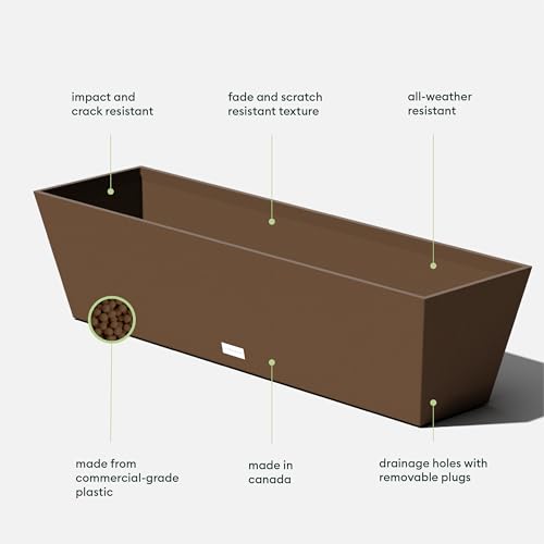 Veradek Pure Series Window Box Planter - Tapered Outdoor Planter - color: Espresso, size: 36 inch