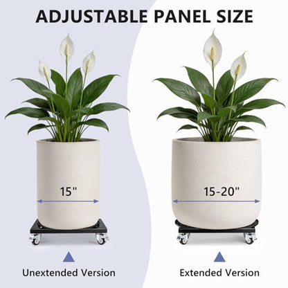 KEDSUM 15-20 Inch Plant Caddy with Wheels, 800LBS Adjustable Plant Stand