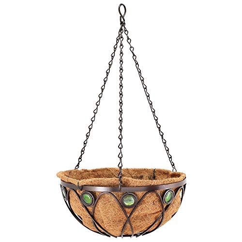 Arcadia Garden Products Emerald Series Round Hanging Basket Planters, 20-Inch Metal Copper Accent CB03 - size: 20", style: Round Hanging Basket