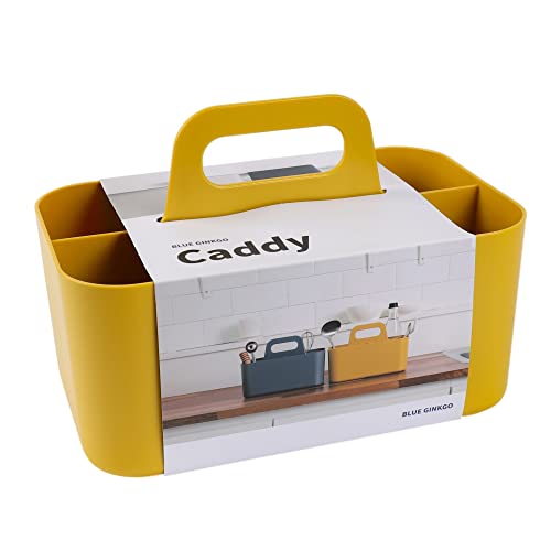 BLUE GINKGO Stackable Organizer Caddy, Rectangle, Yellow, Made in Korea - color: YELLOW, size: Rectangle