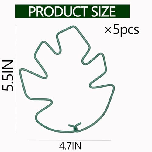 Yohsnor Green Monstera Plant Stem Support,5-Pack Stem Holder (5.5x4.7in) - color: Green, size: 5.5IN*4.7IN