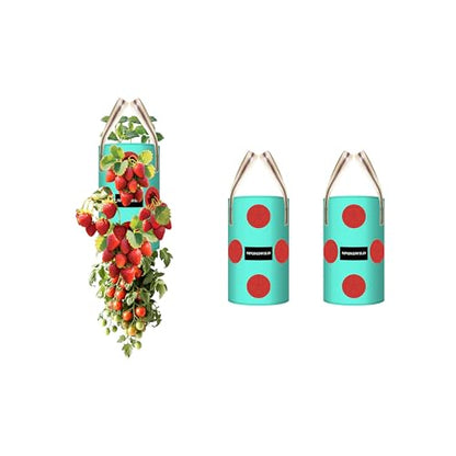 3 Pack 1 Gallon Hanging Strawberry Planter Bags for Tomatoes - size: 1 Gallon