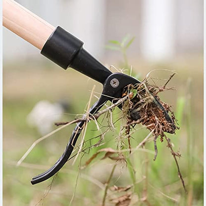 Stand Up Weeder Manual Weed ,Remover Weed Puller Tool with Foot Plate for Removing Weeds -Black Aluminum Lever Head Weed Puller, Garden Weeder Root Remover Tool(Without Pole)