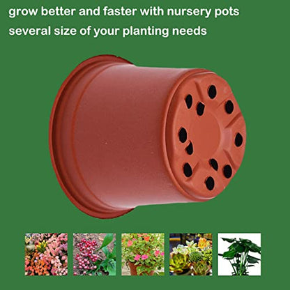 Plastic Planter Nursery Seedlings Pots - 3 Inches 100Pcs Flower Plant Container Seed Starting Pot for Outdoor Succulents Seedlings Cuttings Transplanting - size: 3 x 3 x 2 in